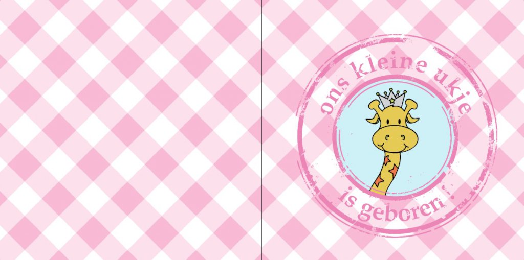 Gevouwen kaart "Prinsenkind & Giraffe" Gevouwen kaart "Prinsenkind & Giraffe"