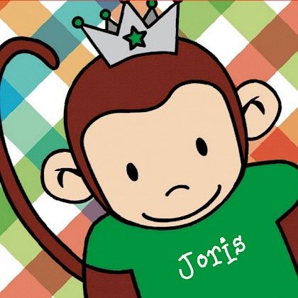 Gevouwen kaart "Prinsenkind & Aapje" Gevouwen kaart "Prinsenkind & Aapje"