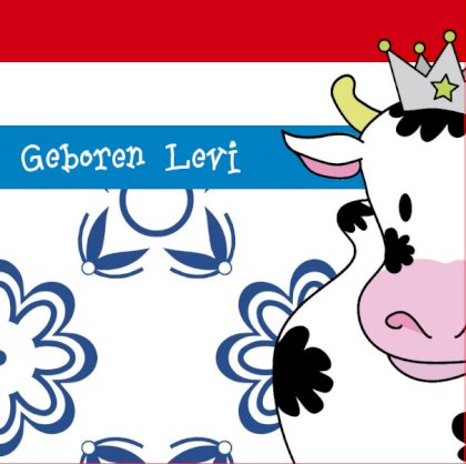 Gevouwen kaart "Prinsenkind & Koe"
