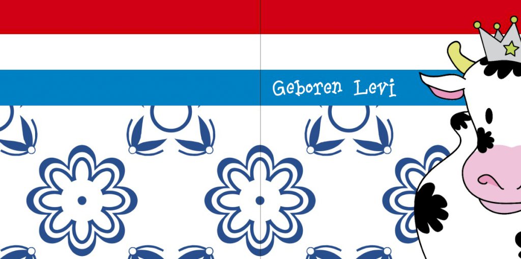 Gevouwen kaart "Prinsenkind & Koe" Gevouwen kaart "Prinsenkind & Koe"