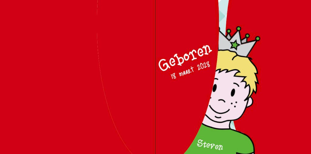 Gevouwen kaart "Prinsenkind & Jongen" Gevouwen kaart "Prinsenkind & Jongen"