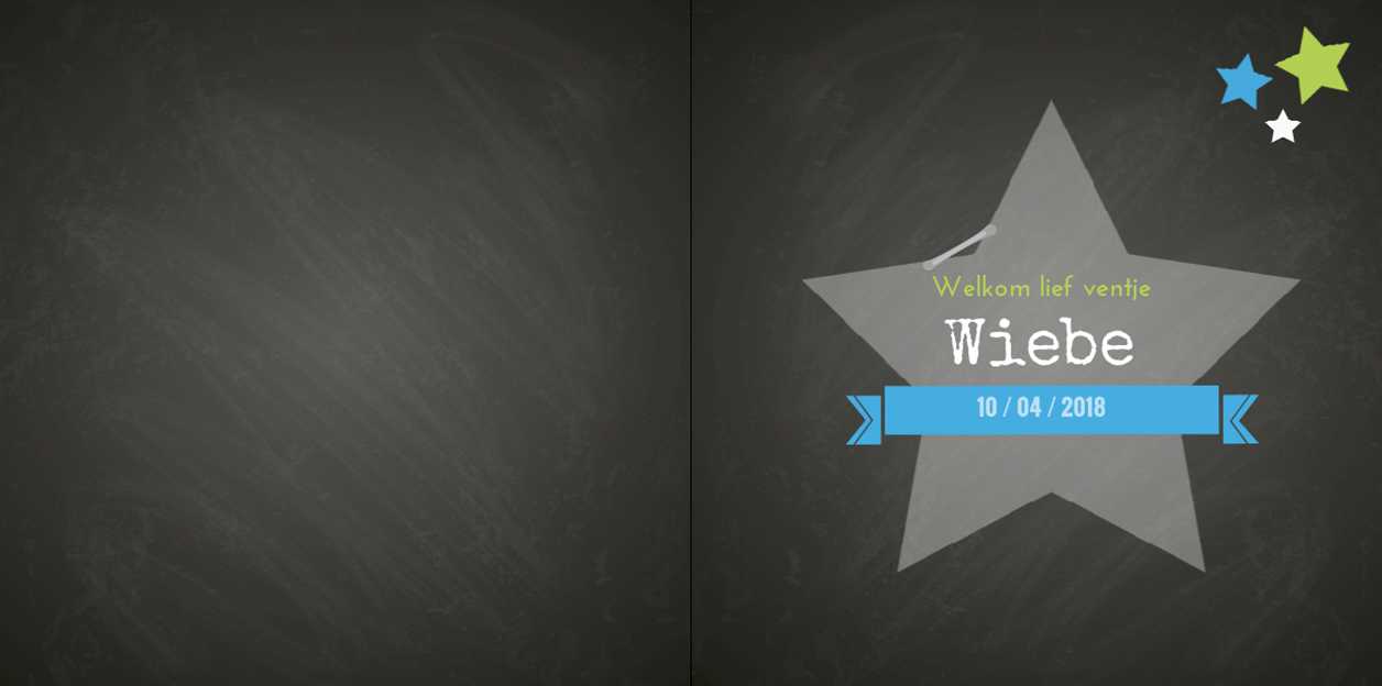 Gevouwen kaart "Krijtbord ster" Gevouwen kaart "Krijtbord ster"