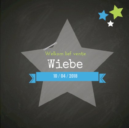 Gevouwen kaart "Krijtbord ster" Gevouwen kaart "Krijtbord ster"