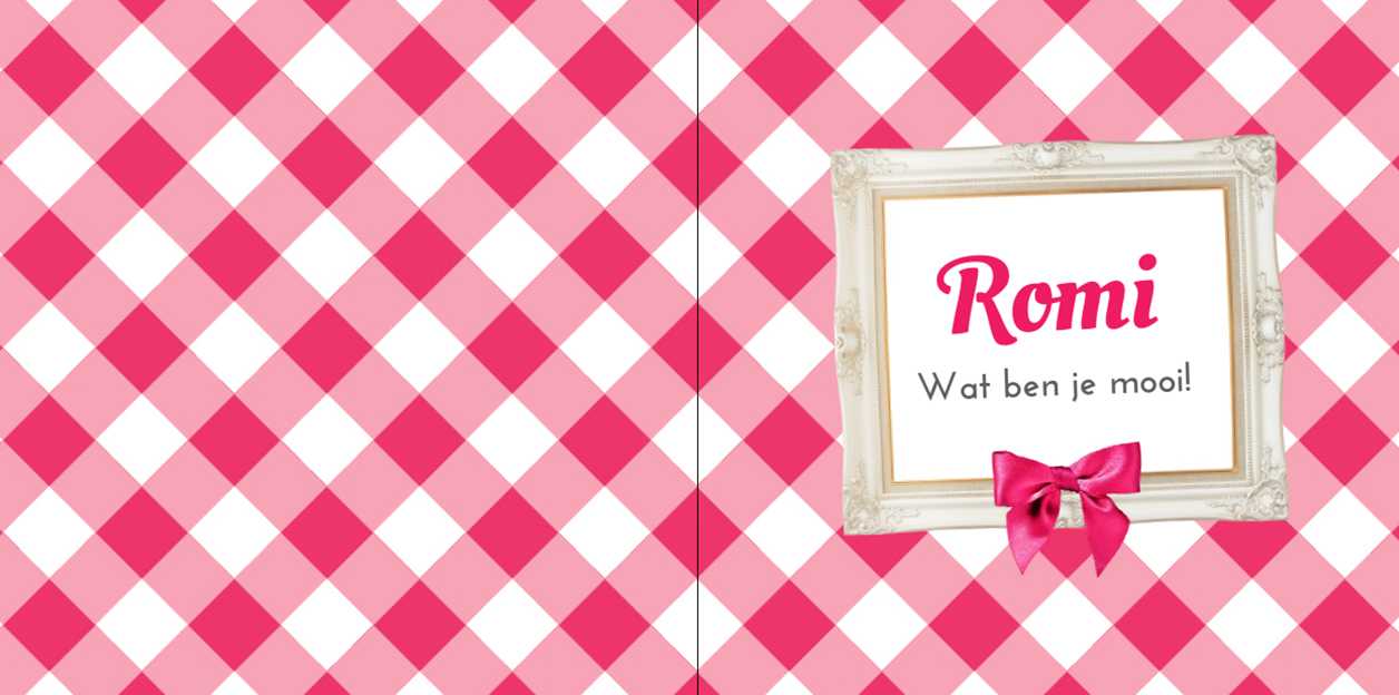 Gevouwen kaart "Roze geruit" Gevouwen kaart "Roze geruit"