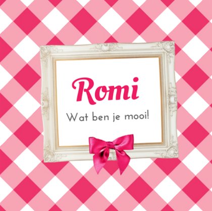 Gevouwen kaart "Roze geruit" Gevouwen kaart "Roze geruit"