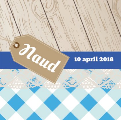 Gevouwen kaart "label blauw"