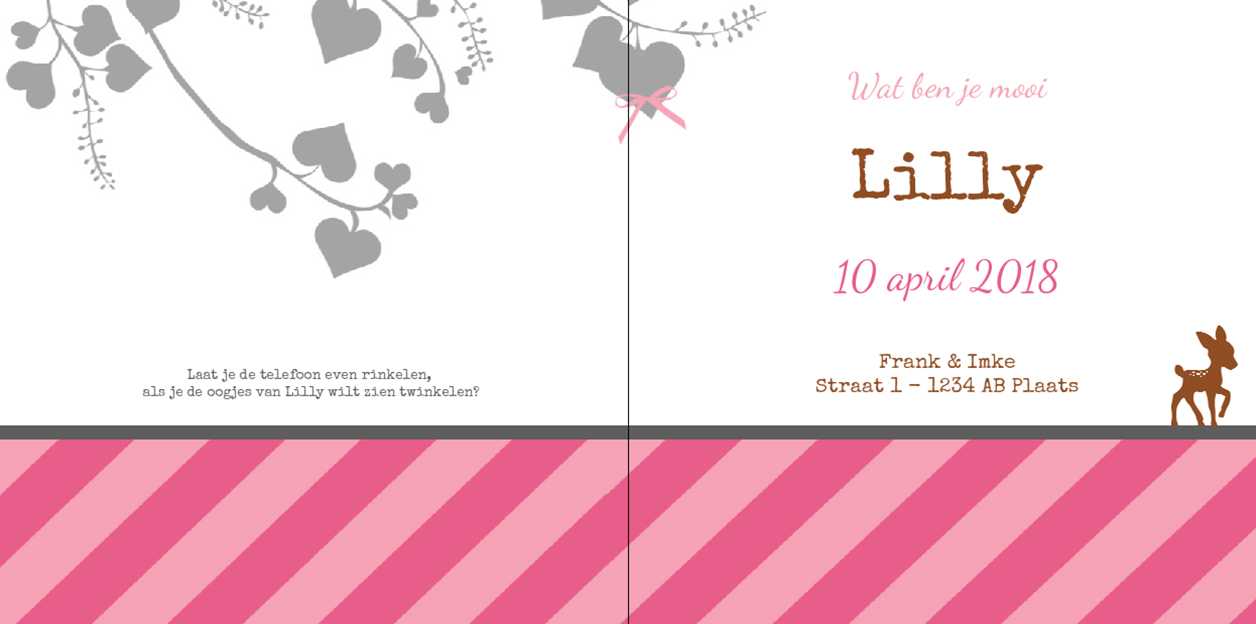 Gevouwen kaart "Hart met hertje" Gevouwen kaart "Hart met hertje"