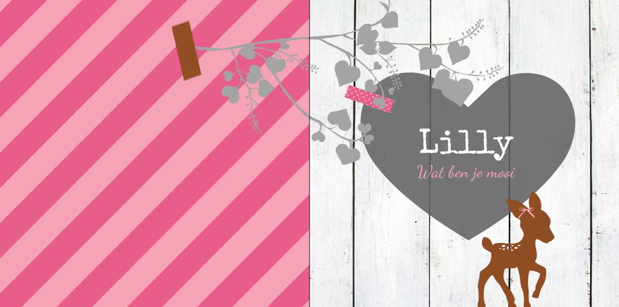 Gevouwen kaart "Hart met hertje" Gevouwen kaart "Hart met hertje"