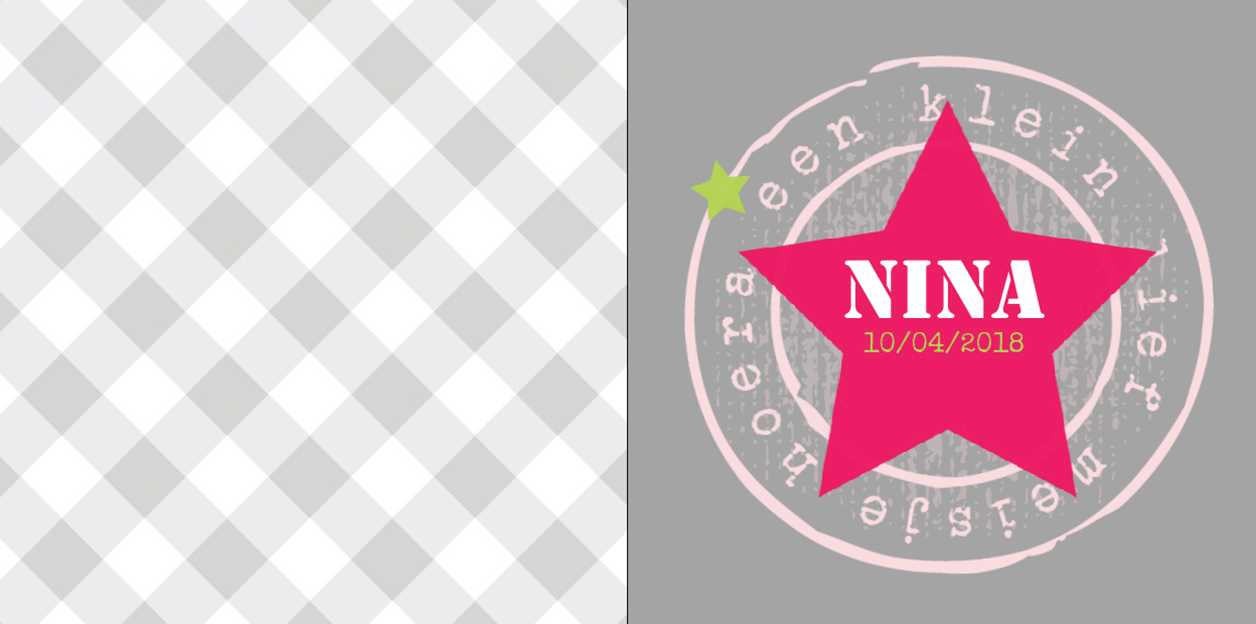 Gevouwen kaart "Roze ster" Gevouwen kaart "Roze ster"