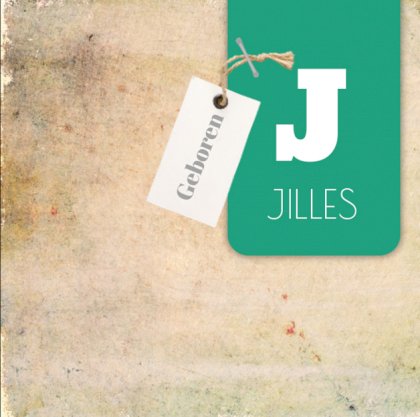 Gevouwen kaart "Letter groen"