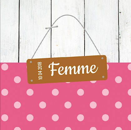 Gevouwen kaart "Roze stipjes"