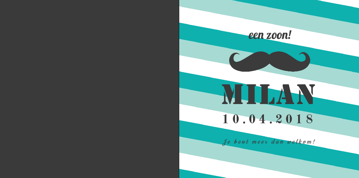 Gevouwen kaart "Snor blauwe strepen" Gevouwen kaart "Snor blauwe strepen"