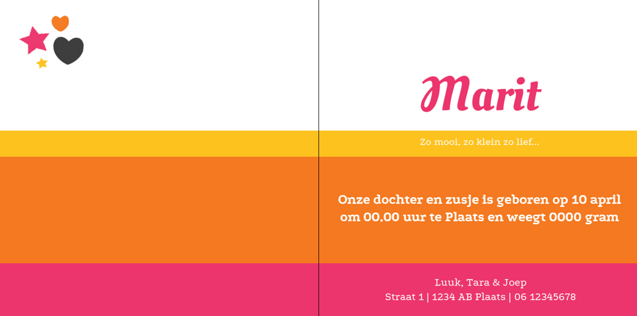 Gevouwen kaart "Hout en roze" Gevouwen kaart "Hout en roze"