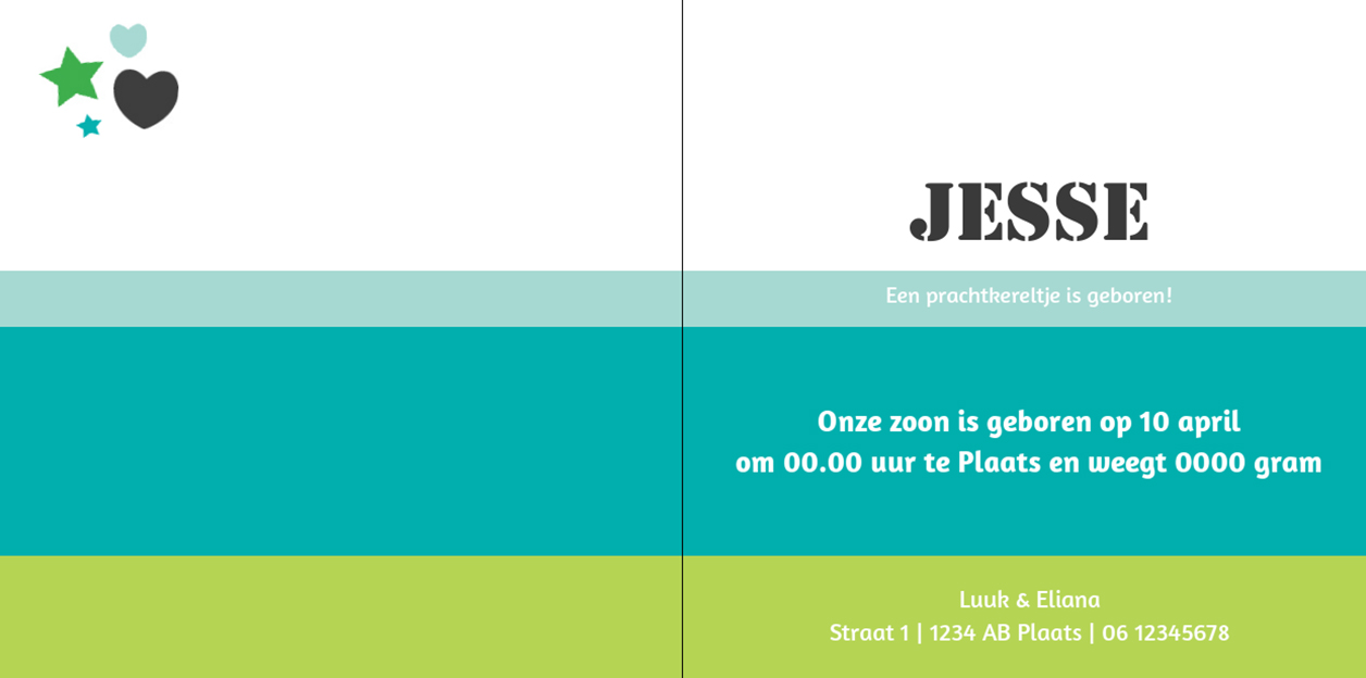 Gevouwen kaart "Hout & Blauw" Gevouwen kaart "Hout & Blauw"