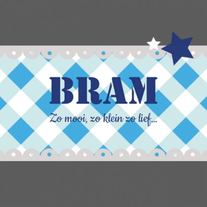 Kaartje "Blauwe ruitjes"