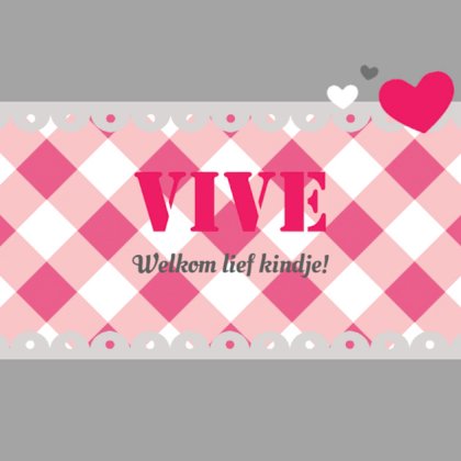 Kaartje "Roze ruitjes"