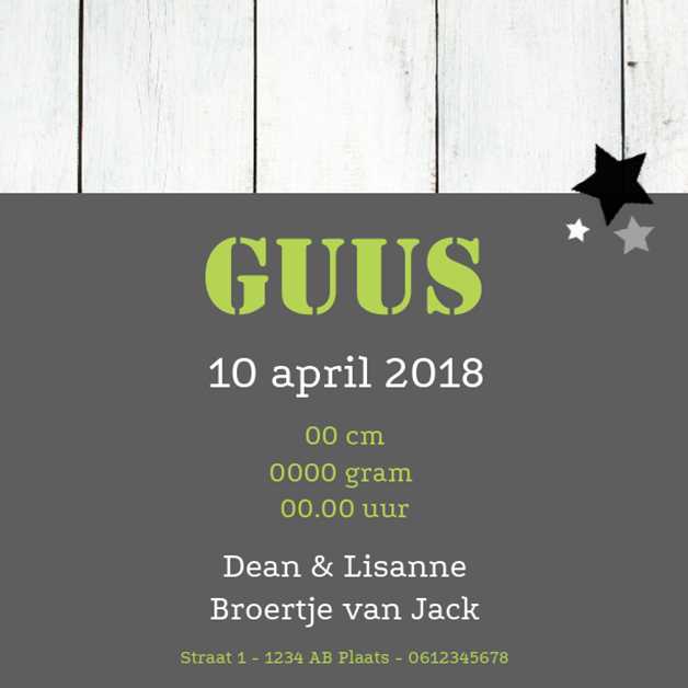 Kaartje "Steigerhout grijs" Kaartje "Steigerhout grijs"