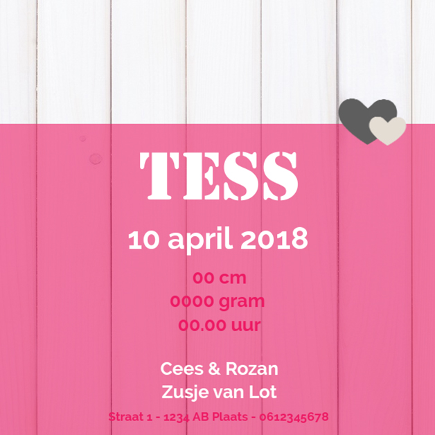 Kaartje "Steigerhout roze" Kaartje "Steigerhout roze"