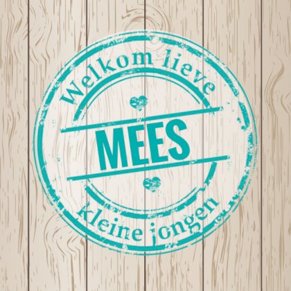 Kaartje "Hout poststempel groen"