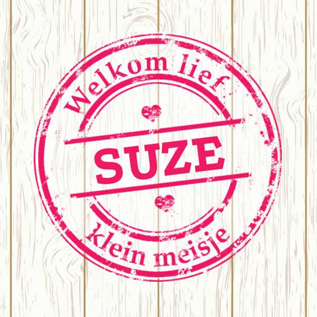 Kaartje "Hout poststempel roze" Kaartje "Hout poststempel roze"
