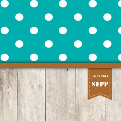 Kaartje "Blauw met stippen" Kaartje "Blauw met stippen"