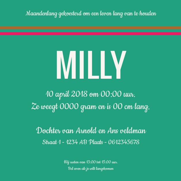 Kaartje "Gekleurde vlakjes" Kaartje "Gekleurde vlakjes"