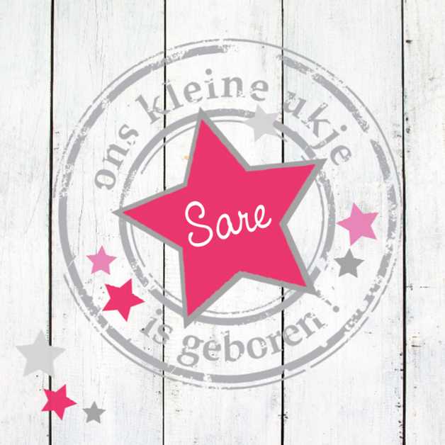 Kaartje "Ster hout" Kaartje "Ster hout"