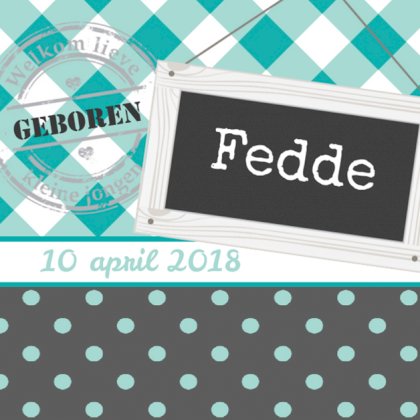 Kaartje "Blauw naambordje" Kaartje "Blauw naambordje"