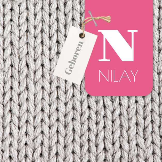 Kaartje "Gebreid roze" Kaartje "Gebreid roze"