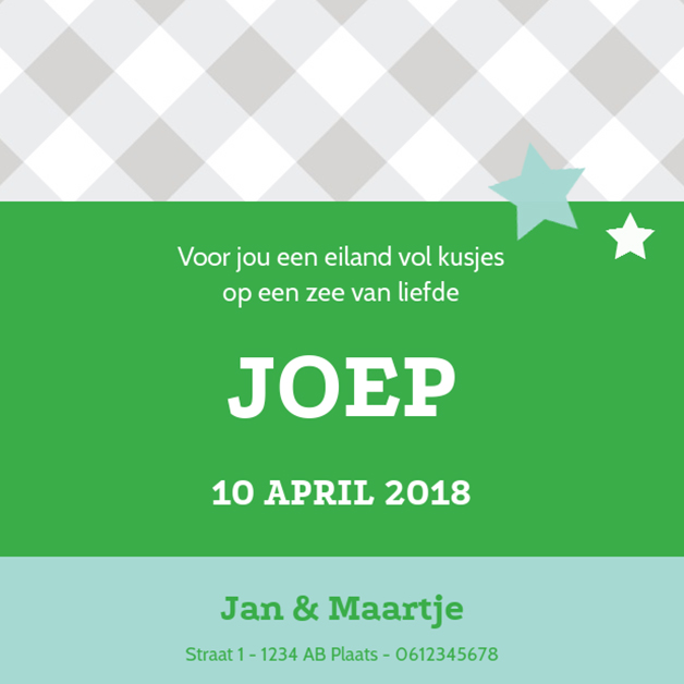Kaartje "Groene ster" Kaartje "Groene ster"