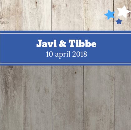 Kaart tweeling "Steigerhout blauw"