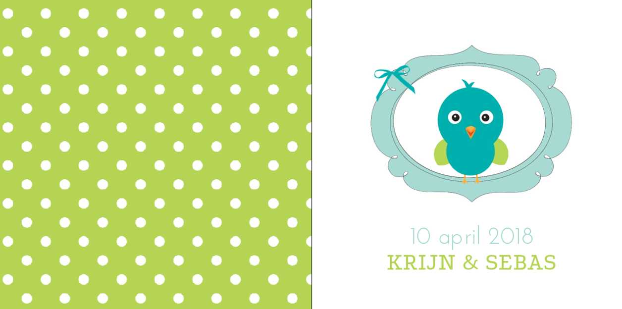 Kaart tweeling "blauw vogeltje in ring" Kaart tweeling "blauw vogeltje in ring"