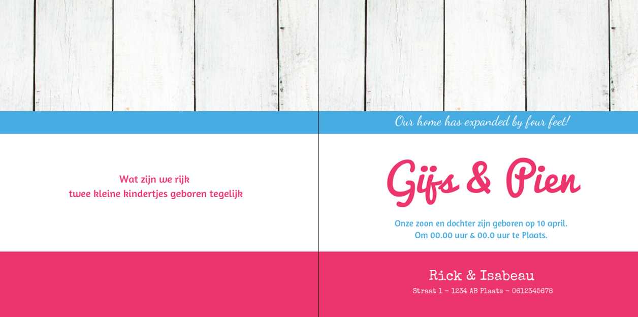 Kaart tweeling "Vaantje op steigerhout" Kaart tweeling "Vaantje op steigerhout"