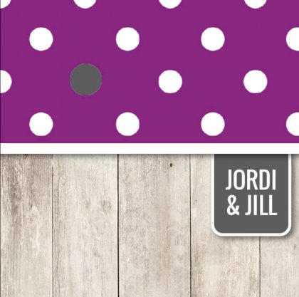 Kaartje tweeling "stipjes op steigerhout" paars