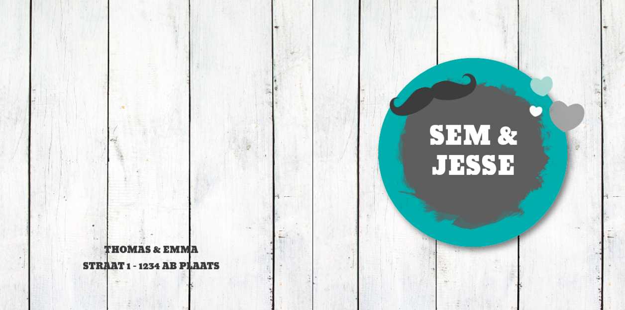 Kaartje tweeling "Steigerhout blauw" Kaartje tweeling "Steigerhout blauw"