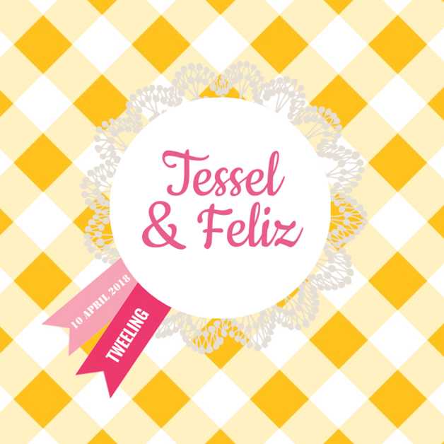 Kaartje tweeling "Vaantje geel" Kaartje tweeling "Vaantje geel"