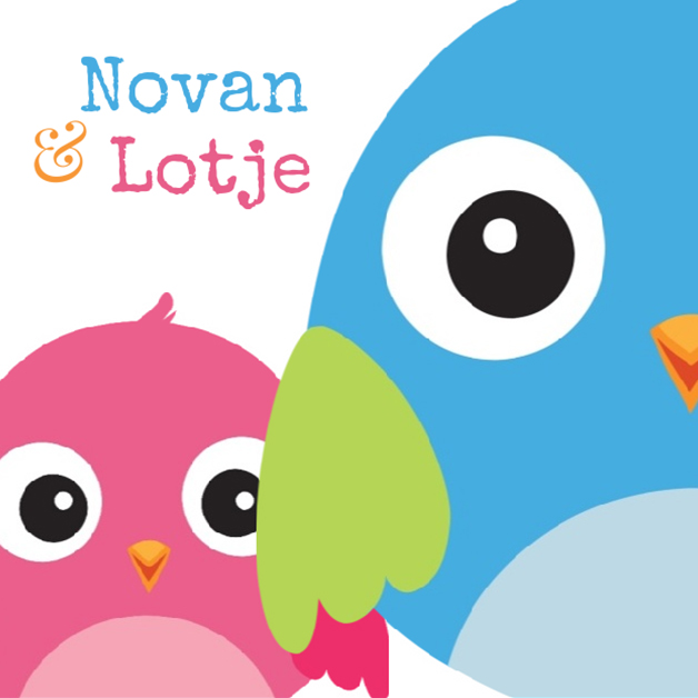 Kaartje tweeling "Vullende vogeltjes" Kaartje tweeling "Vullende vogeltjes"