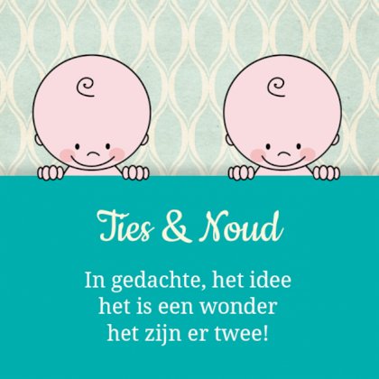 Kaart tweeling "Kiekeboe"