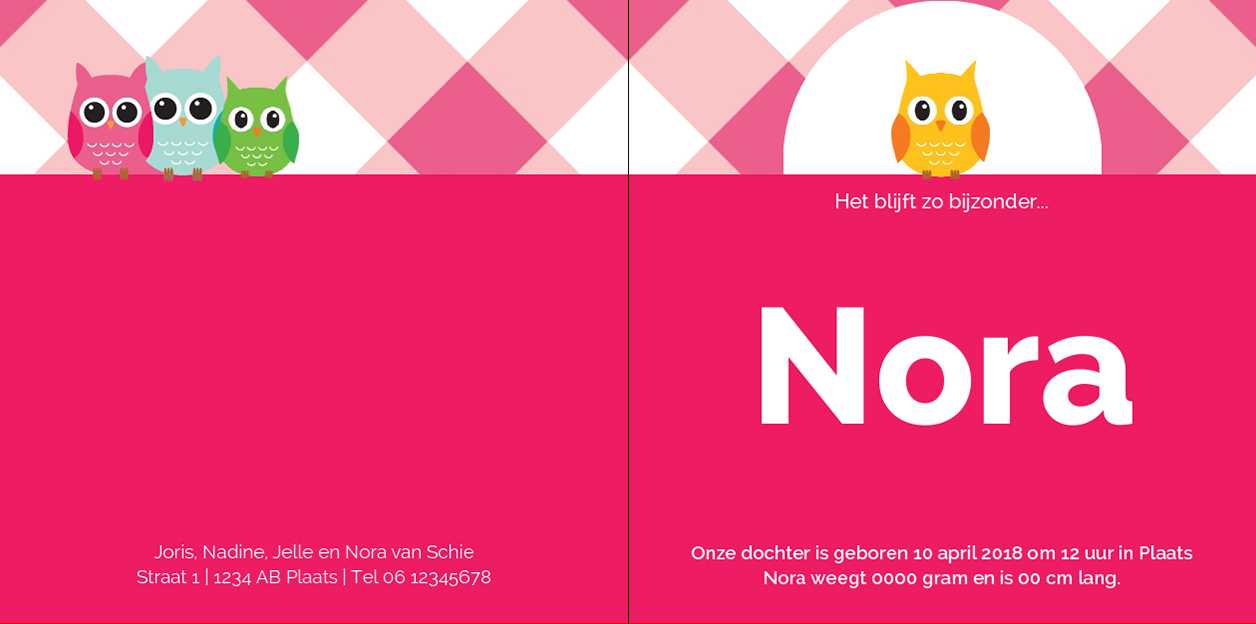 Gevouwen kaart "Grote gele uil" Gevouwen kaart "Grote gele uil"