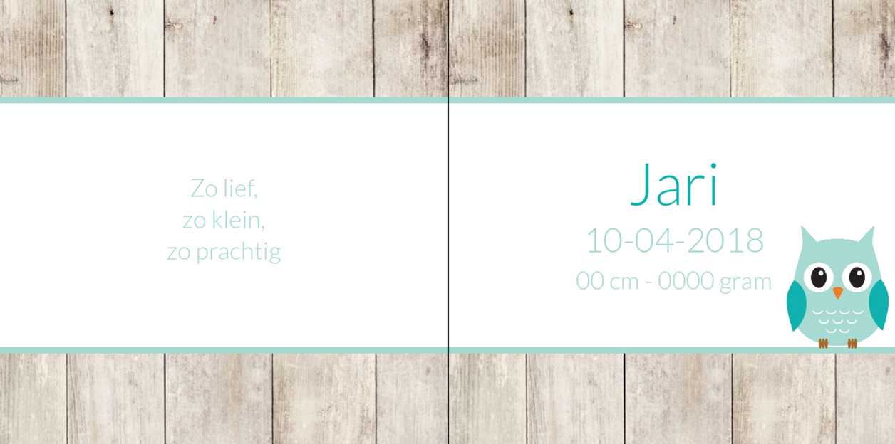 Gevouwen kaart "Blauwe uil op hout" Gevouwen kaart "Blauwe uil op hout"