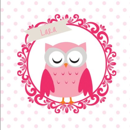 Gevouwen kaart "Roze uil in ring"