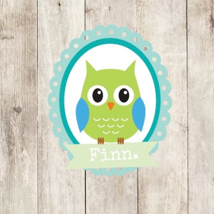 Gevouwen kaart "Groene uil op hout"