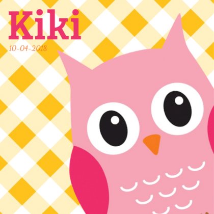 Kaartje "Grote roze uil" Kaartje "Grote roze uil"