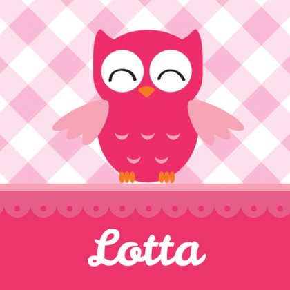 Kaartje "Roze uiltje" Kaartje "Roze uiltje"