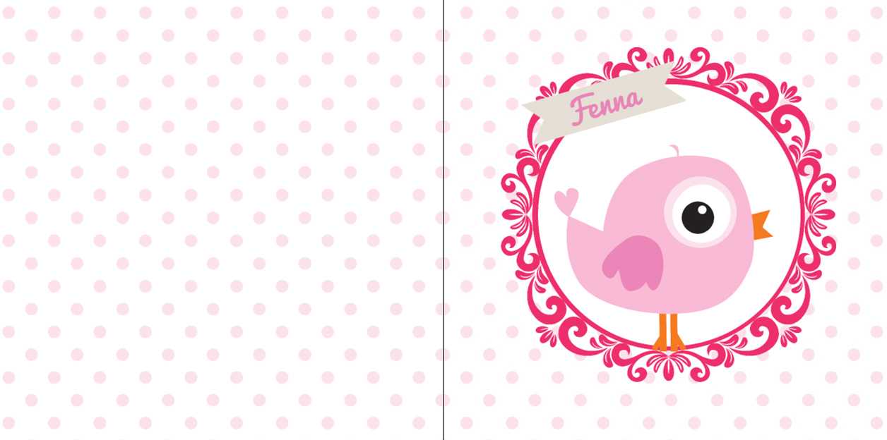 Gevouwen kaart "Roze vogeltje & Stipjes" Gevouwen kaart "Roze vogeltje & Stipjes"