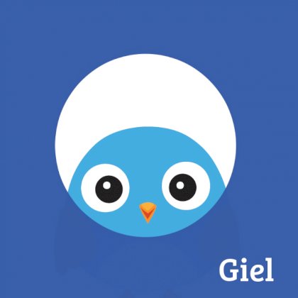 Gevouwen kaart "Blauw vogeltje" Gevouwen kaart "Blauw vogeltje"