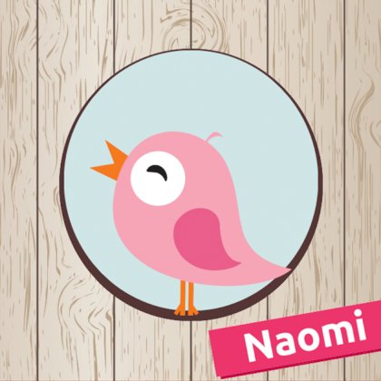 Kaartje "Roze vogeltje & Hout" Kaartje "Roze vogeltje & Hout"