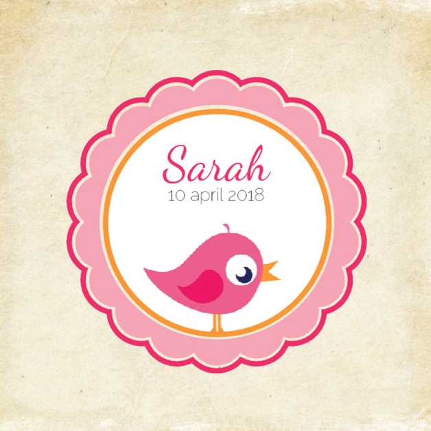 Kaartje "Roze vogeltje & Rondje" Kaartje "Roze vogeltje & Rondje"