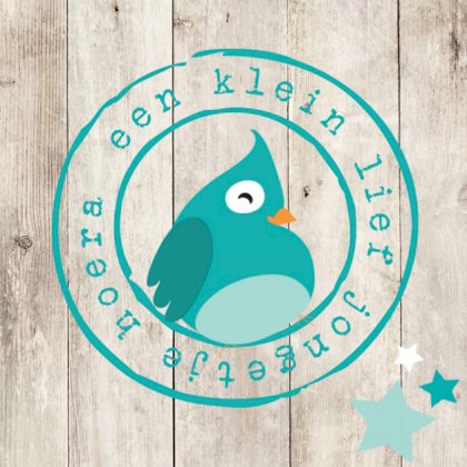 Kaartje "Blauw vogeltje & Stempel"