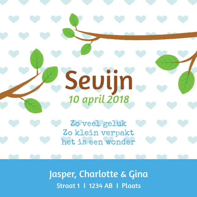 Kaartje "Blauw vogeltje & Takjes" Kaartje "Blauw vogeltje & Takjes"